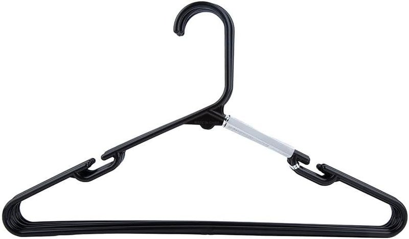 Daiso Simple Hanger Black (6 Pcs) | Durable Clothes Hangers | Space-Saving Wardrobe Organizer - Image 1